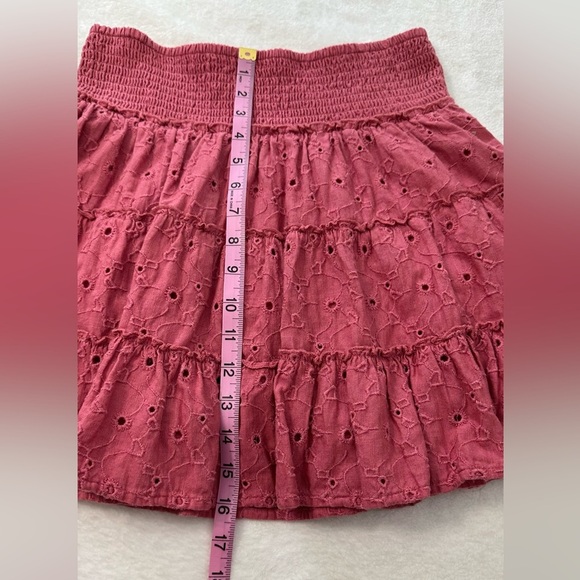 American Eagle Outfitters Pink Smocked Skater Skirt - Picture 6 of 10